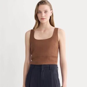 Everlane Cedarwood Square Tank in Stretch Linen